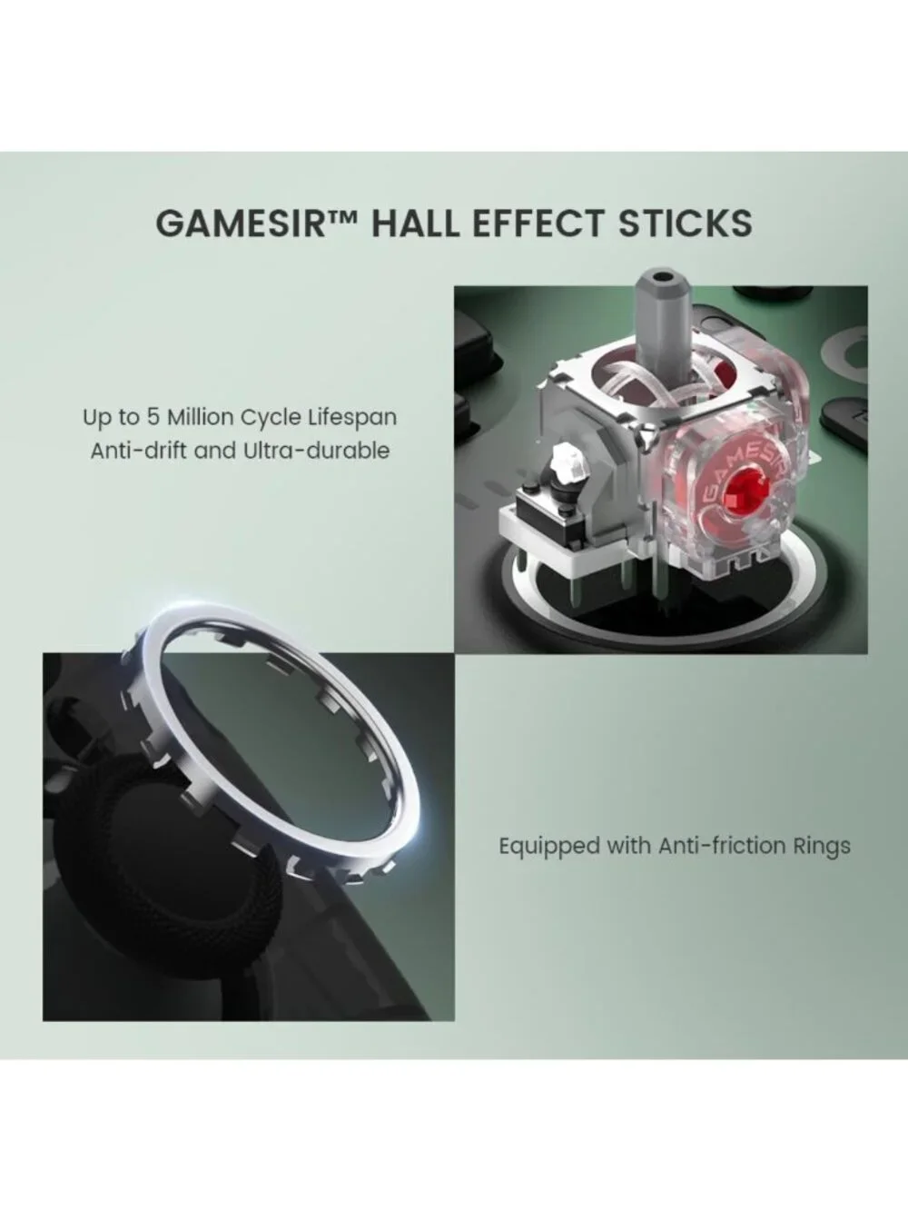 Wireless Gaming Controller for PC/Switch/iOS/Android, RGB Lighting, Hall Effect